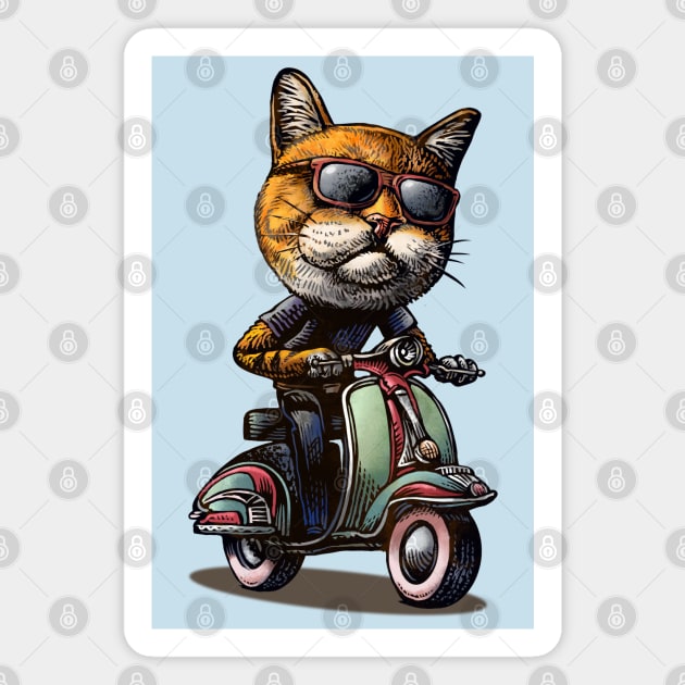 Cool Cat Magnet by ChetArt